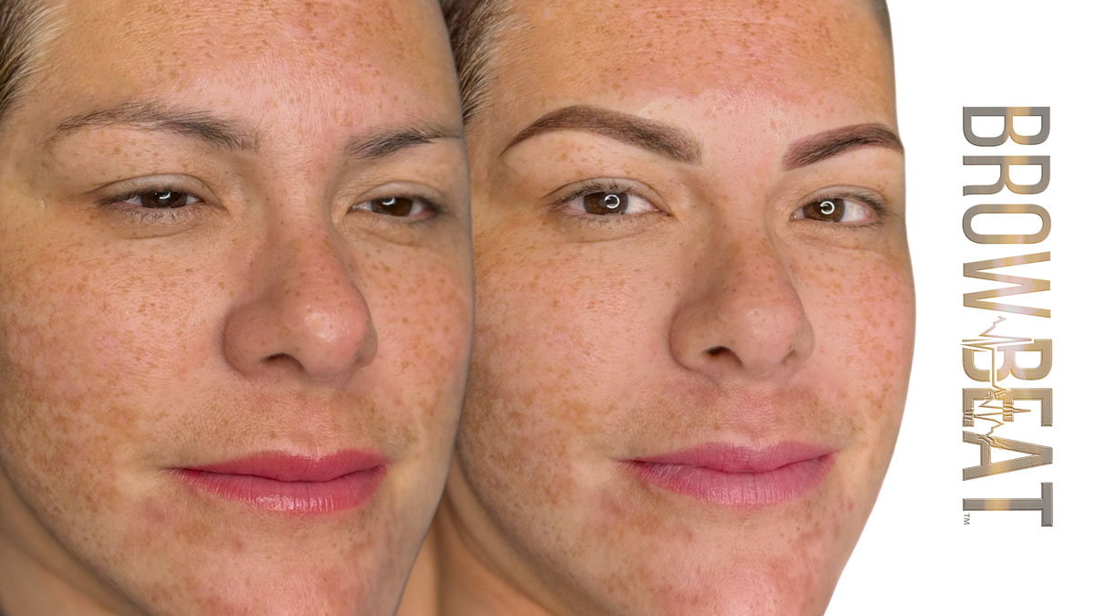 semi permanent eyebrow tattoo powder brow cosmetic tattoo, brow enhancement Dallas TX