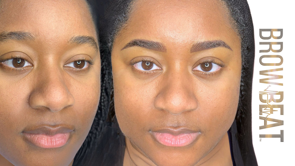 Premium cosmetic tattoo service semi permanent eyebrow tattoo Dallas TX, powder brow cosmetic tattoo