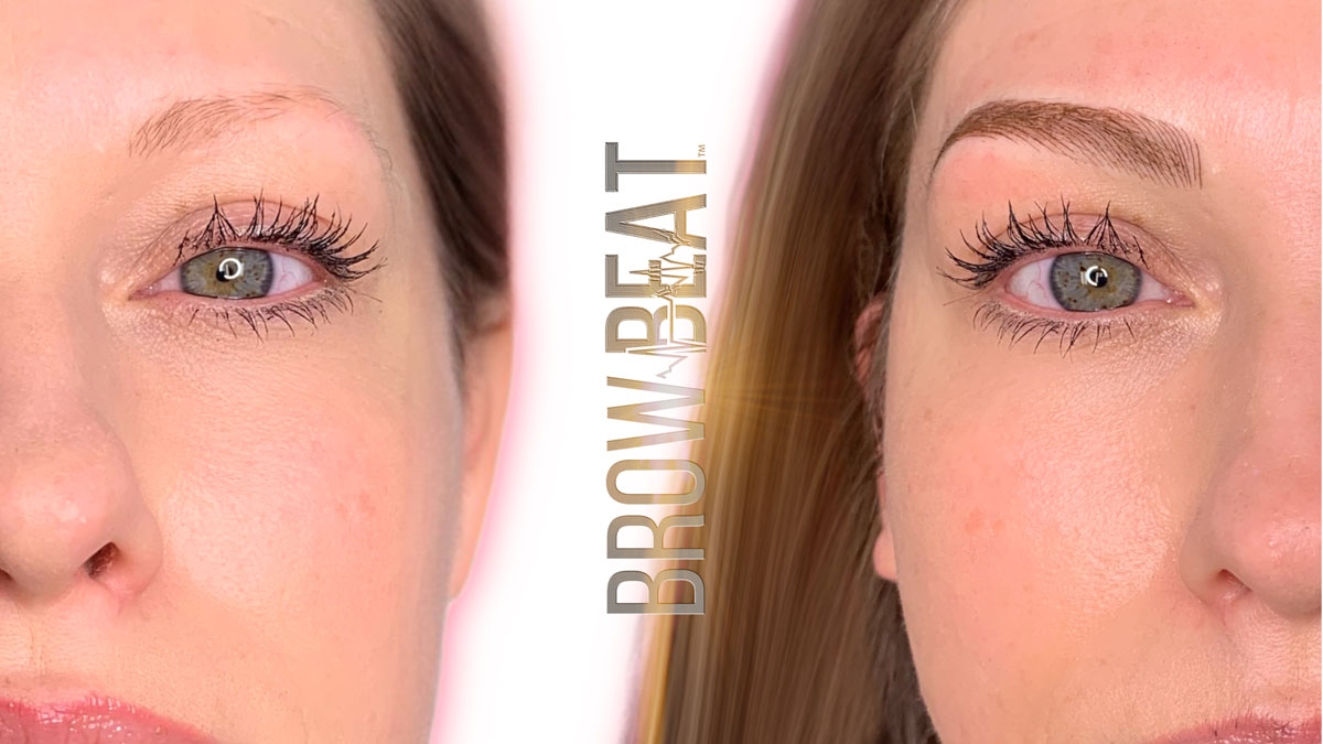 Naturally thin brows improved with combo brow tattoo