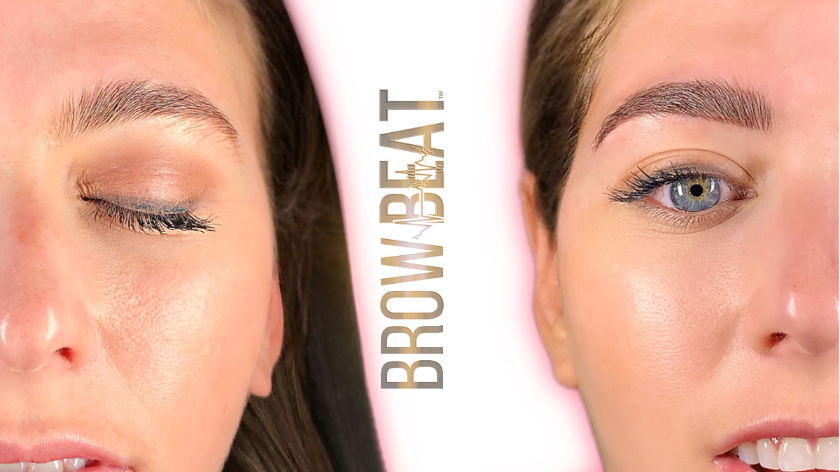 Bold hybrid brow tattoo delivering complete brow enhancement