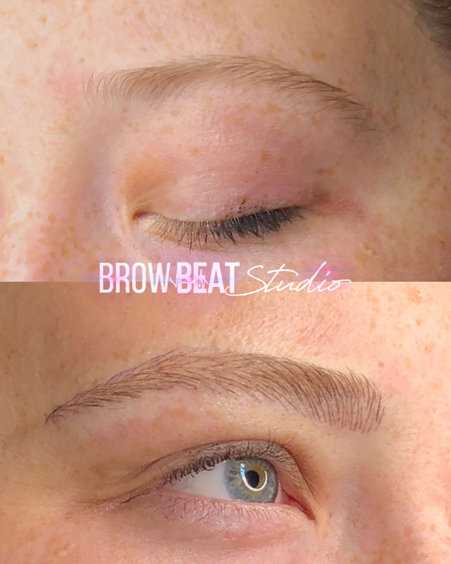 Side Profile Side profile of brows after microblading