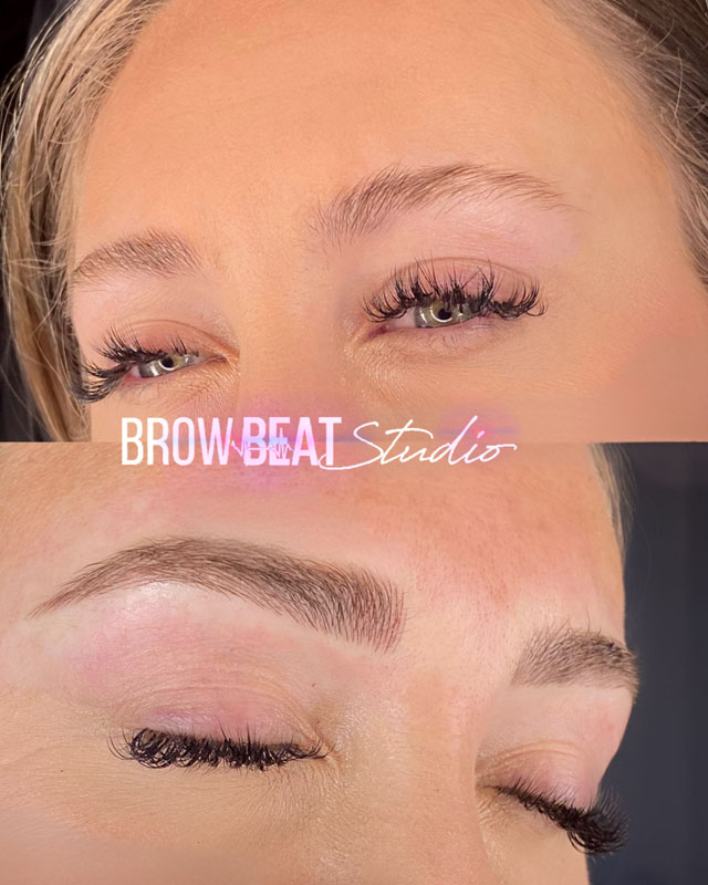 Bold eyebrow tattoo microblading results