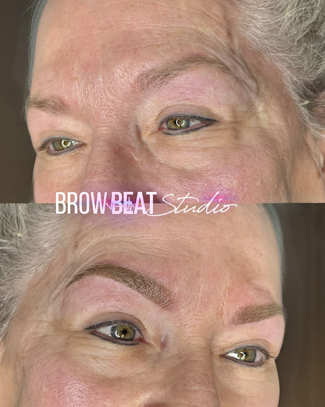 Mature Transformation Mature brows with refined shape after microshading
