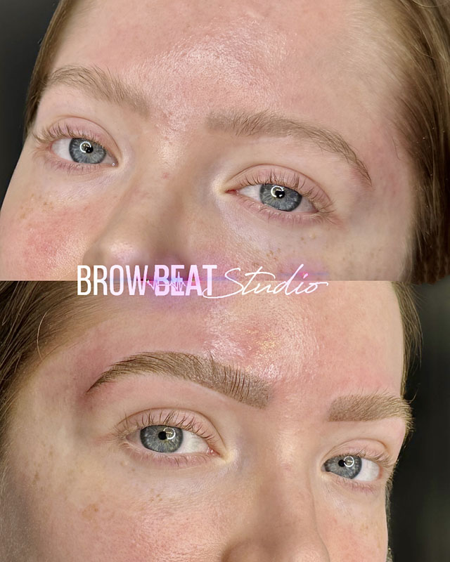Blonde Transformation Blonde brows with defined yet soft microshading effect