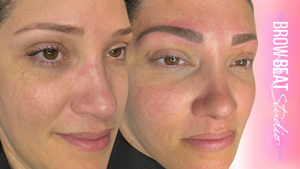 Glamorous ombré brow shading with bold finish