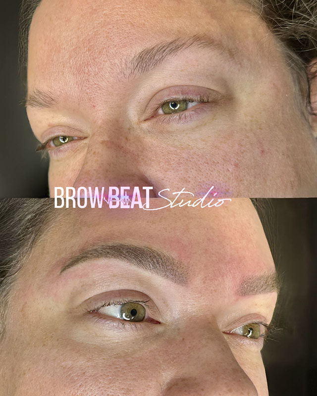 Medium Brown Powder Medium brown powder brows before and after
