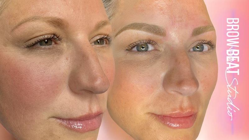 powder brows natural clarity blonde pigment saturation Blonde powder brow saturation