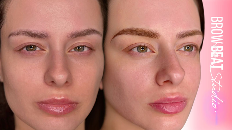 hybrid brows natural look before after hybrid transformation with soft finish