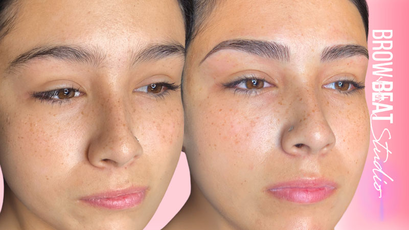 microblading crisp front strokes before after