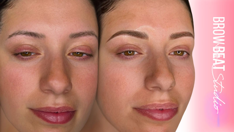 Transition Look Microblading to Hybrid Powder Brows Soft Upgrade