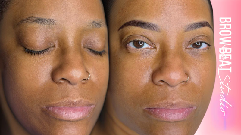 soft shading thick brow mature face powder shading for full youthful appearance