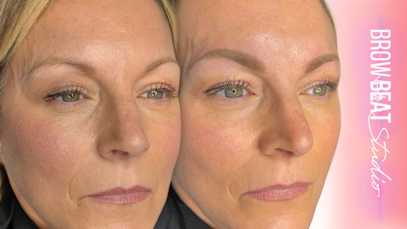 ombre brows lifted arch subtle fade smooth gradient shading ideal for mature brows