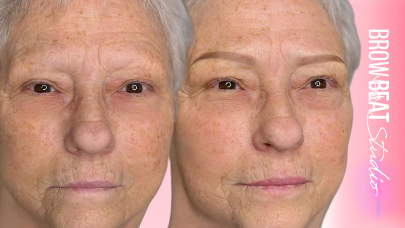 thin brows vs thick brows mature skin comparison